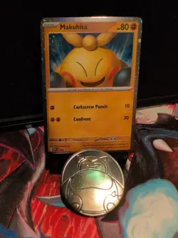 Tcg Perfect Order Pokemon Makuhita Black Star ✨ Promo# 68 W/Coin - Image 1