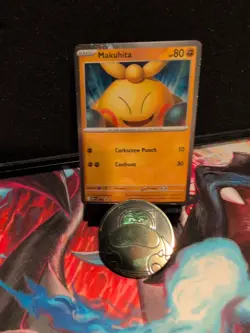 Tcg Perfect Order Pokemon Makuhita Black Star ✨ Promo# 68 W/Coin - Image 2