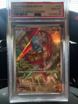RIOLU MEGA ETB 010 pokemon cards psa 10 english illustration rare - Image 2