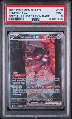 2025 POKEMON BLK EN-BLACK BOLT SPECIAL ILLUSTRATION RARE #169 GENESECT EX PSA 9 - Image 1