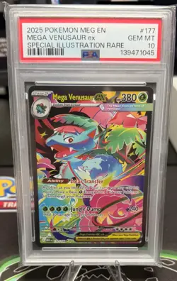 2025 Pokemon Mega Evolution #177 Mega Venusaur EX PSA 10 Gem Mint Slab - Image 1