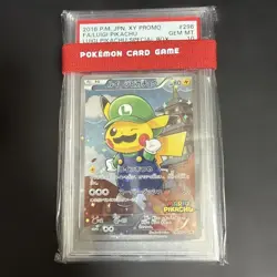 2016 Pokemon XY Promo Luigi Pikachu 296/XY-P PSA 10 GEM MINT Mario Collab Japan - Image 1