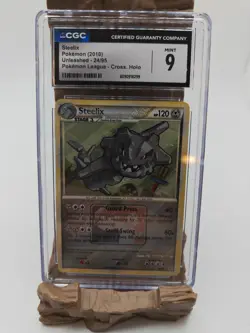 2010 Pokemon Unleashed Crosshatch Holo #24 Steelix - CGC 9 Mint - Image 1