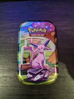 Opened - Pokemon TCG: Prismatic Evolutions Mini Tin - Espeon (No Packs) - Image 1
