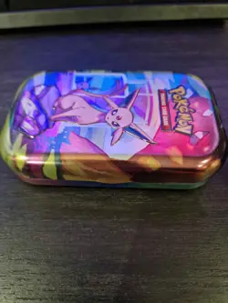 Opened - Pokemon TCG: Prismatic Evolutions Mini Tin - Espeon (No Packs) - Image 2