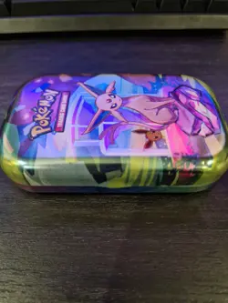 Opened - Pokemon TCG: Prismatic Evolutions Mini Tin - Espeon (No Packs) - Image 4