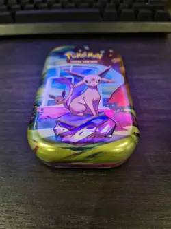 Opened - Pokemon TCG: Prismatic Evolutions Mini Tin - Espeon (No Packs) - Image 5