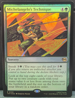 Michelangelo's Technique R 0122 FOIL TMNT Teenage Mutant Ninja Turtles MTG Card - Image 1