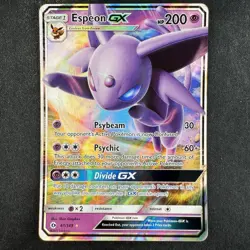 Pokemon TCG Espeon GX 61/149 Sun & Moon Base Set Ultra Rare Holo Card 2 - Image 1