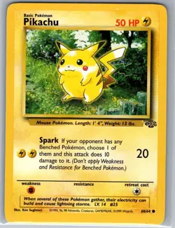 Pikachu 60/64 Non Holo Jungle - Pokemon Card - NM - Image 1