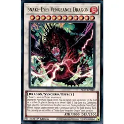 ALIN-EN040 Snake-Eyes Vengeance Dragon Ultra Rare 1st Edition YuGiOh Card - Image 1