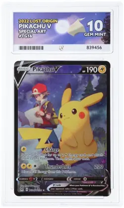 Ace Graded Gem Mint 10 Lost Origin Pikachu V TG16 Special Art Card Pokemon - Image 1