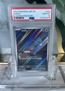 Pokemon Cleffa SV03: Obsidian Flames 202/197 Illustration Rare Holo PSA 10 - Image 1