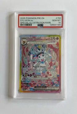 Pokemon Sylveon ex Sv: Prismatic Evolutions Holo Rare 156/131 270 HP PSA 10 - Image 1