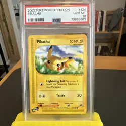 2002 POKEMON EXPEDITION #124 PIKACHU PSA 10 - POP 368! - Image 1