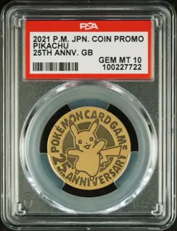 2021 Japanese Pokemon 25th Anniversary Celebration Golden Box s8a-p Pikachu Coin - Image 1