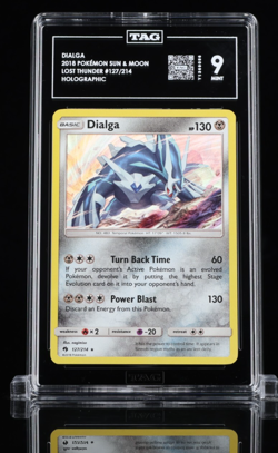 2018 POKEMON SUN & MOON LOST THUNDER 127/214 DIALGA - TAG 9 MINT - Image 1