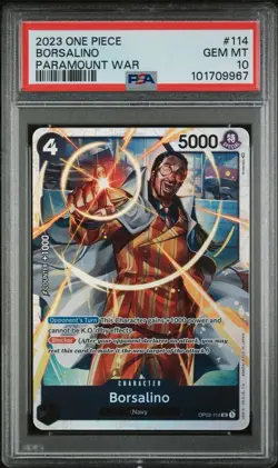 PSA 10! Borsalino OP02-114 SR Paramount War - ONE PIECE Card Game English - Image 2