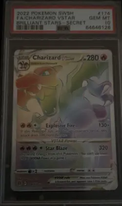 Pokemon TCG Charizard VSTAR Rainbow Secret Rare Card Brilliant Stars 174/172 - Image 2