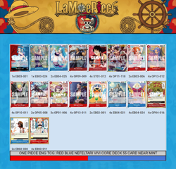ONE PIECE ENG TCG: RED BLUE NEFELTARI VIVI CORE DECK 55 CARD NEAR MINT - Image 1