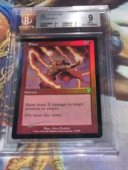 2001 Magic: The Gathering Blaze 175 7th Edition Foil BGS Mint 9 - Image 1