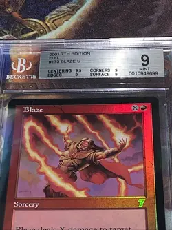 2001 Magic: The Gathering Blaze 175 7th Edition Foil BGS Mint 9 - Image 2