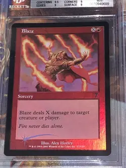 2001 Magic: The Gathering Blaze 175 7th Edition Foil BGS Mint 9 - Image 3