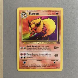 Pokemon TCG Flareon Card 19/64 Jungle Set Non-Holo Rare NM Near Mint - Image 1