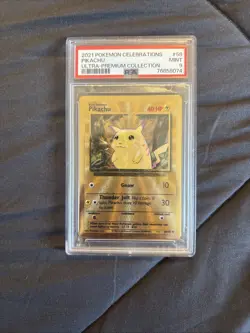 PSA 9 Pikachu 058/102 Celebrations Metal Promo - Pokemon TCG - Image 1