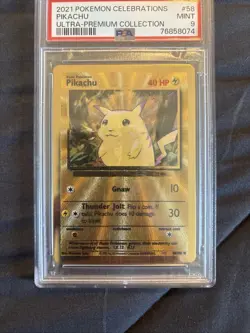 PSA 9 Pikachu 058/102 Celebrations Metal Promo - Pokemon TCG - Image 2