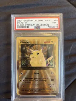 PSA 9 Pikachu 058/102 Celebrations Metal Promo - Pokemon TCG - Image 3