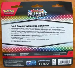 POKEMON PRISMATIC EVOLUTIONS TECH STICKER COLLECTION 3 BOOSTERS 1 LEAFEON FOIL - Image 2