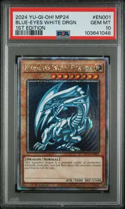 2024 Yu-Gi-Oh! MP24 Blue-Eyes White Dragon 1st Edition #EN001 PSA 10 GEM MT - Image 1