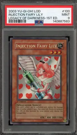 Yu-Gi-Oh! Injection Fairy Lily Legacy of Darkness 1st Edition LOD-100 PSA 9 - Image 1