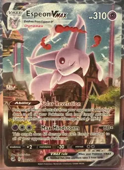 Pokemon TCG SWSH Fusion Strike Espeon VMAX 270/264 Alt Art Secret Rare NM - Image 1