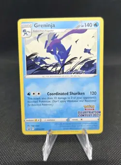 Pokemon TCG Cards Greninja SWSH305 Illustration Contest 2022 Black Star Promo - Image 1