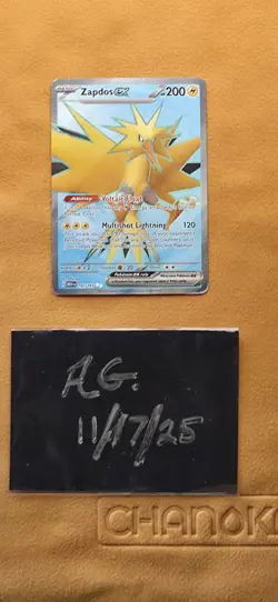 Pokemon Zapdos EX 192/165 Ultra Rare Card Scarlet & Violet 151 Series - Image 3