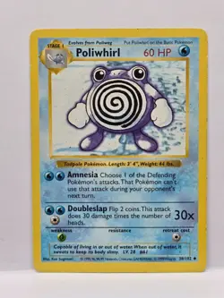 Poliwhirl 38/102 Base Set Shadowless Pokemon TCG MP - Image 1