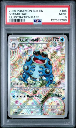2025 POKEMON BLK EN-BLACK BOLT ILLUSTRATION RARE #105 SEISMITOAD PSA 9 - Image 1