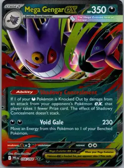 Mega Gengar ex 056/094 ME02: Phantasmal Flames Pokemon TCG Double Rare NM - Image 1