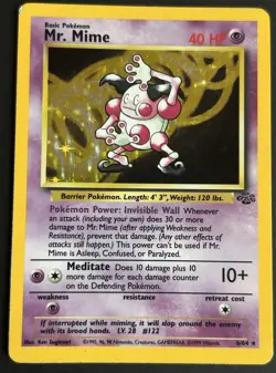 Pokemon TCG Mr. Mime 6/64 Jungle Holo LP/MP - Image 1