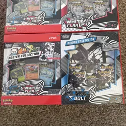 *LOT OF 12* (4) Black Bolt + (8) White Flare Poster + Binder Sam's Club Bundle - Image 3