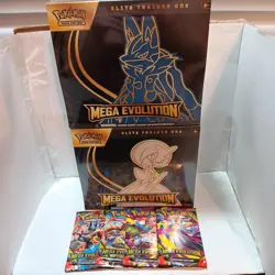 Pokemon Mega Evolution Elite Trainer Box Art Set x2 & Booster Pack Art Set Lot - Image 1