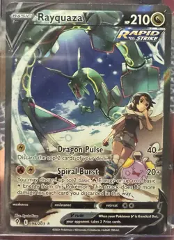Pokemon TCG Rayquaza V 194/203 Evolving Skies Rare Sword & Shield Alt Art Holo - Image 1