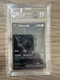 POKEMON 2025 BLACK BOLT ZEKROM EX #172 BLACK WHITE RARE HOLO ⭐TAG 10 GEM MINT⭐ - Image 1