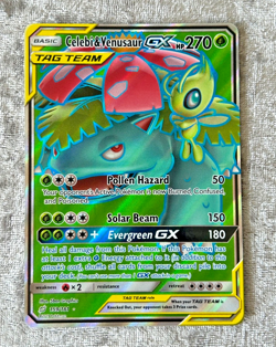 Celebi & Venusaur GX 159/181 Full Art - Pokemon Team Up Tag Team Card Holo - Image 1