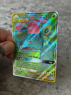 Celebi & Venusaur GX 159/181 Full Art - Pokemon Team Up Tag Team Card Holo - Image 3