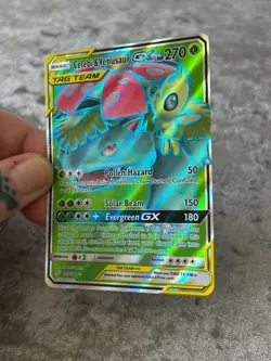 Celebi & Venusaur GX 159/181 Full Art - Pokemon Team Up Tag Team Card Holo - Image 4