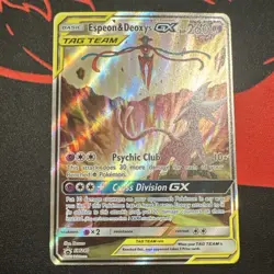 Pokemon Espeon & Deoxys GX SM240 TAG TEAM Promo Holo English Card - Image 1