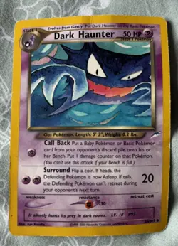 Dark Haunter 36/105 Non Holo Uncommon Neo Destiny Pokemon Card Vintage - Image 1